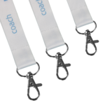 Gepa shop customized sublimation lanyard white 20mm clip hooks