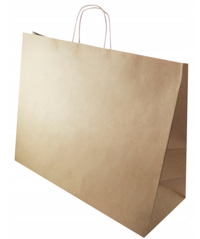 Gepa shop brown paper bag with paper twist handle