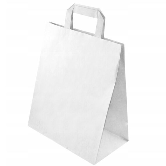 Gepa-Shop vertikale Papiertüte mit flachem Papier Ohr weiß