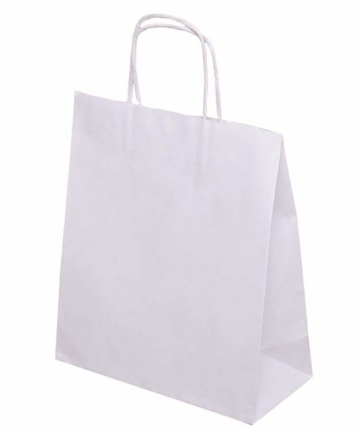 Gepa Shop Papiertüte weiß vertikal mit gedrehtem Papierohr