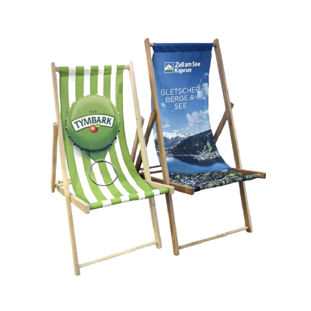 Deckchairs Magnified on a white background