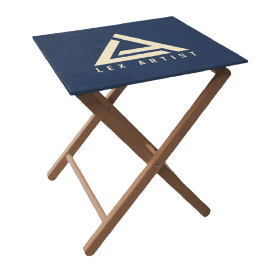 small table with print on a white background