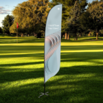 winder flipper with full color print standing on the lawn on the golf course